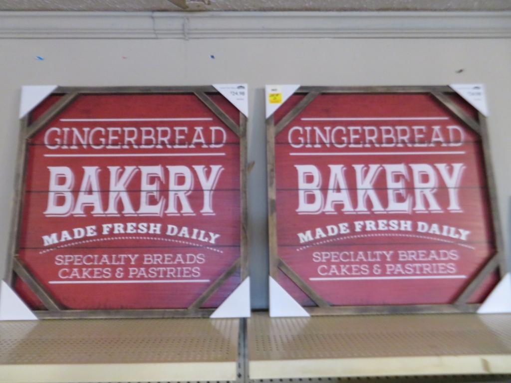 2 Gingerbread Bakery Signs 24 x 24