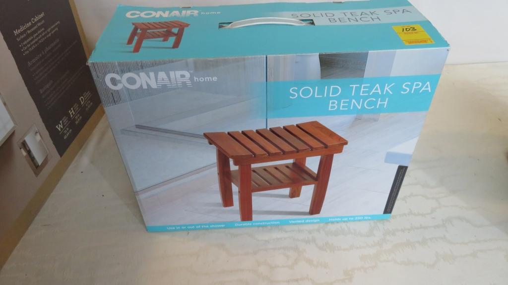 Conair Solid Teak Spa Bench
