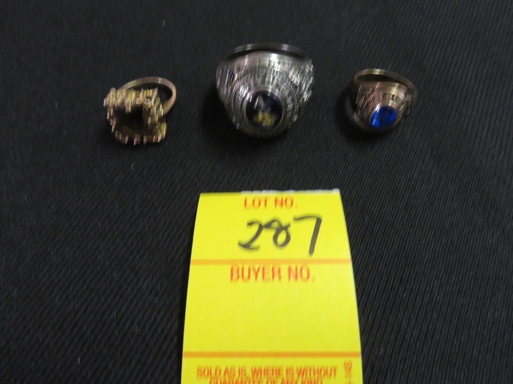 Lot of 3 Rings 10 Kt Gold w/ stones