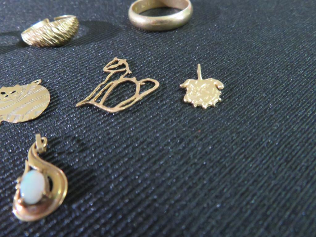 Lot of Rings & Charms 14 kt Yellow Gold