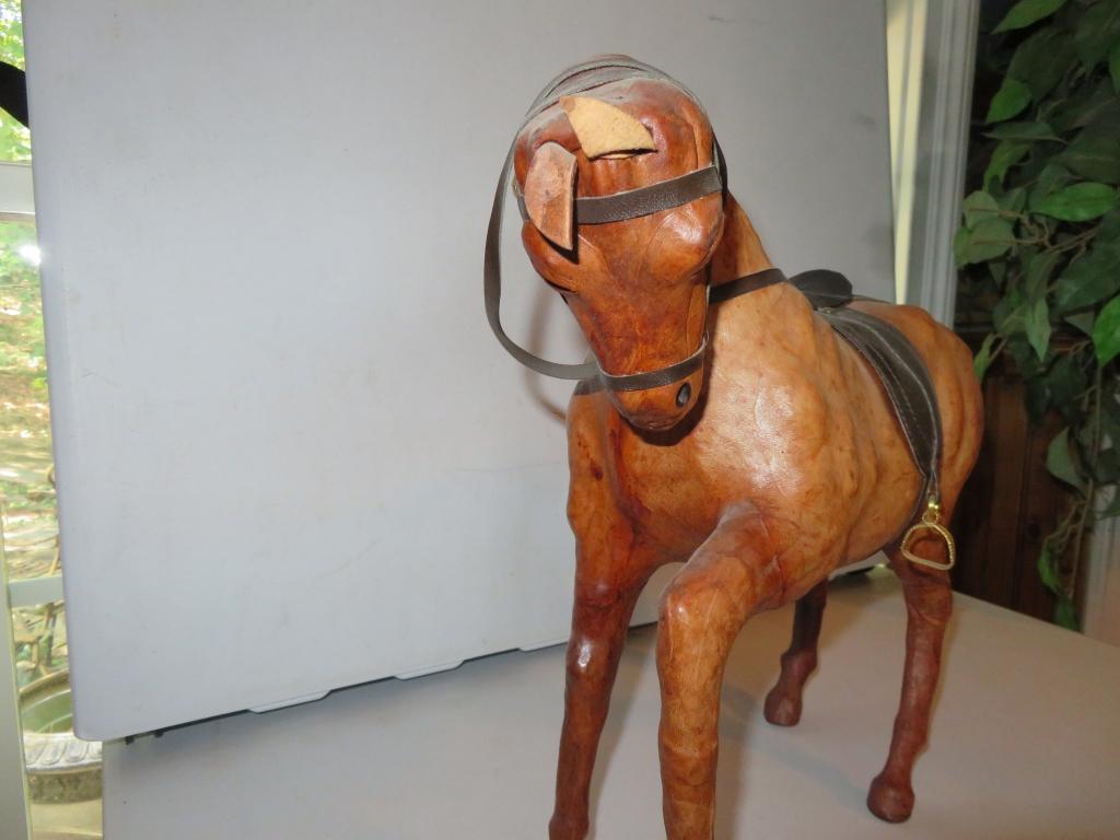 Leather Wrapped Horse Figure