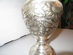 Lacquered SIlver Antique Finished Urn