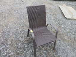 One Hampton Bay Woven Stacking Chair