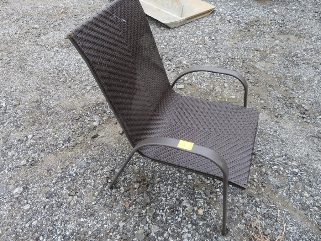 One Hampton Bay Woven Stacking Chair