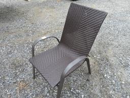 One Hampton Bay Woven Stacking Chair