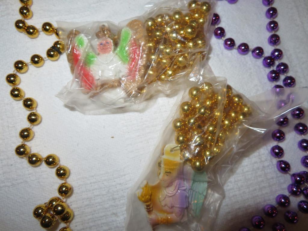 Lot of Mardi Gras Decorations and Beads
