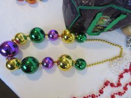 Lot of Mardi Gras Decorations and Beads