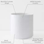 Peach & Pebble 10 in. White Ceramic Indoor Planter