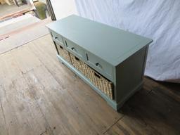 Montgomery Antique Iced Blue Storage Bench