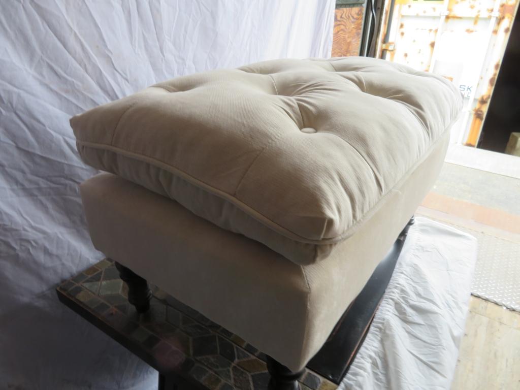 Noble House Cream Tufted Pillow Top Ottoman