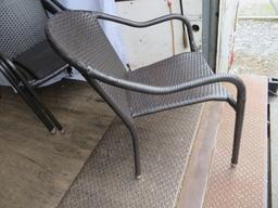 4 Crosley Palm Harbor Stackable Wicker Chairs