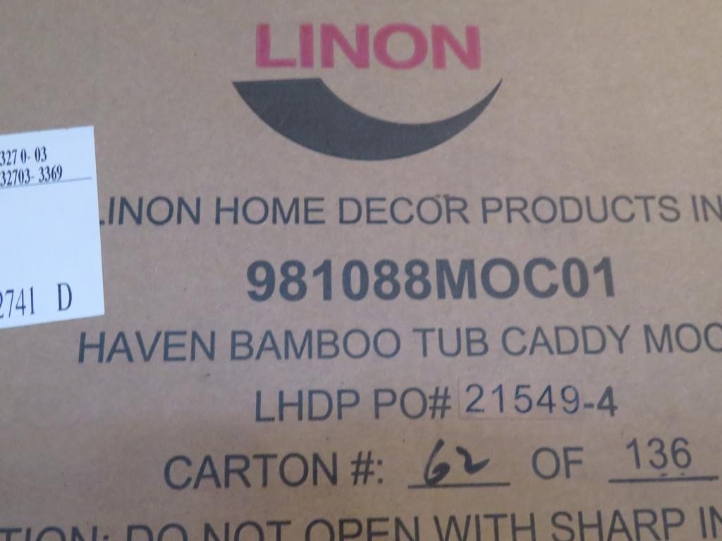 Linon Haven Bamboo Tub Caddy Mocha