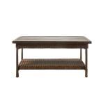 Patio Coffee Table Wicker w/ Slat Top