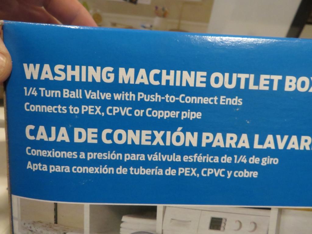 Sharkbite Washing Machine Outlet Box