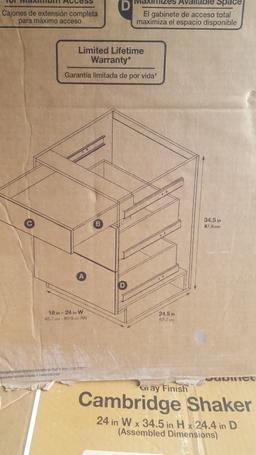 Hampton Bay 24 in Three Drawer Base Cabinet