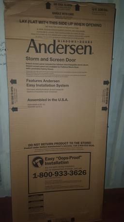 Andersen Storm Door Black Finish