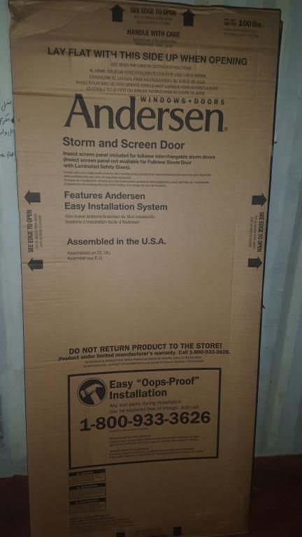 Andersen Storm Door Black Finish