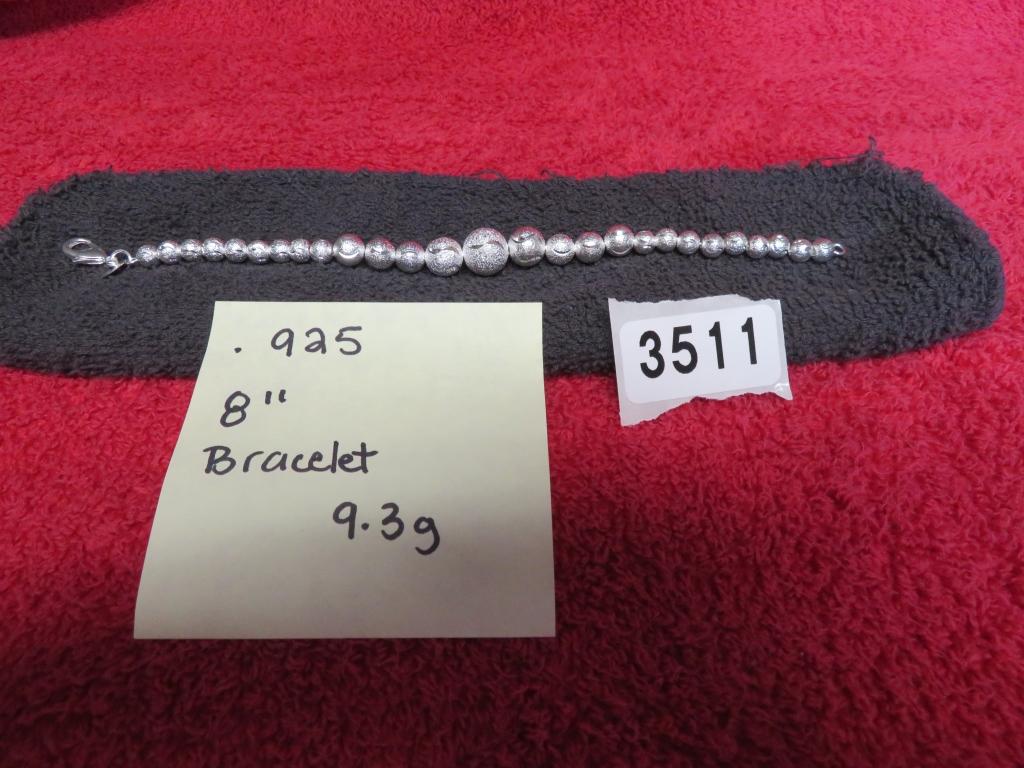 Sterling Silver 8 " Bracelet .925