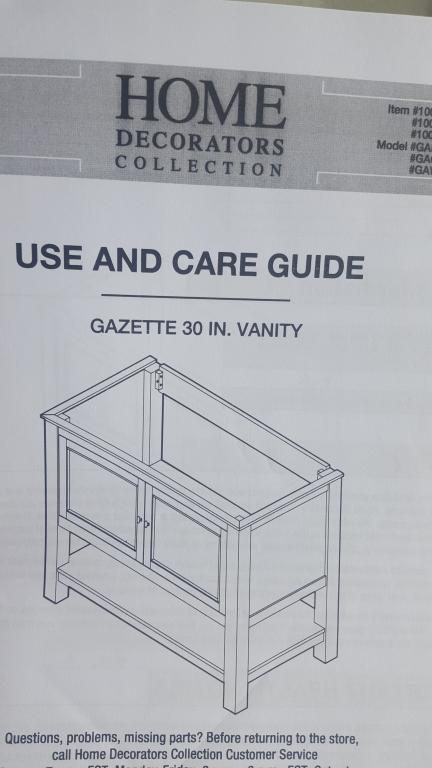 Home Decorators " Gazette" White Vanity 30 in