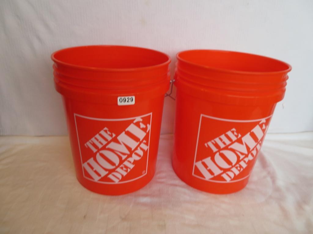 Two Home Depot 5 Gallon Buckets