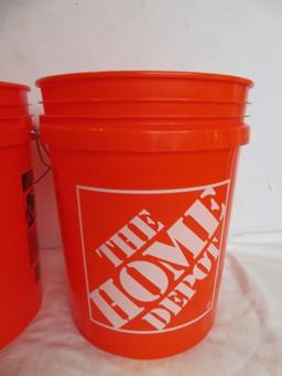 Two Home Depot 5 Gallon Buckets