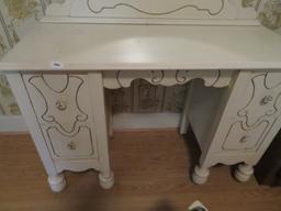 Vintage Vanity w/ Mirror & Stool