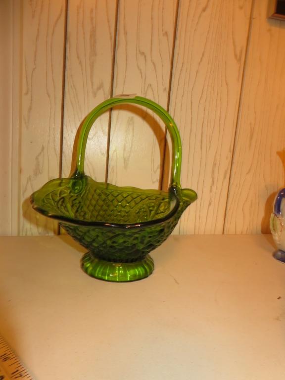 Green Glass Basket