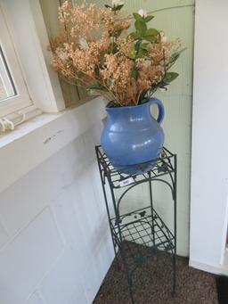 Plant Stand & Artificial Flowers