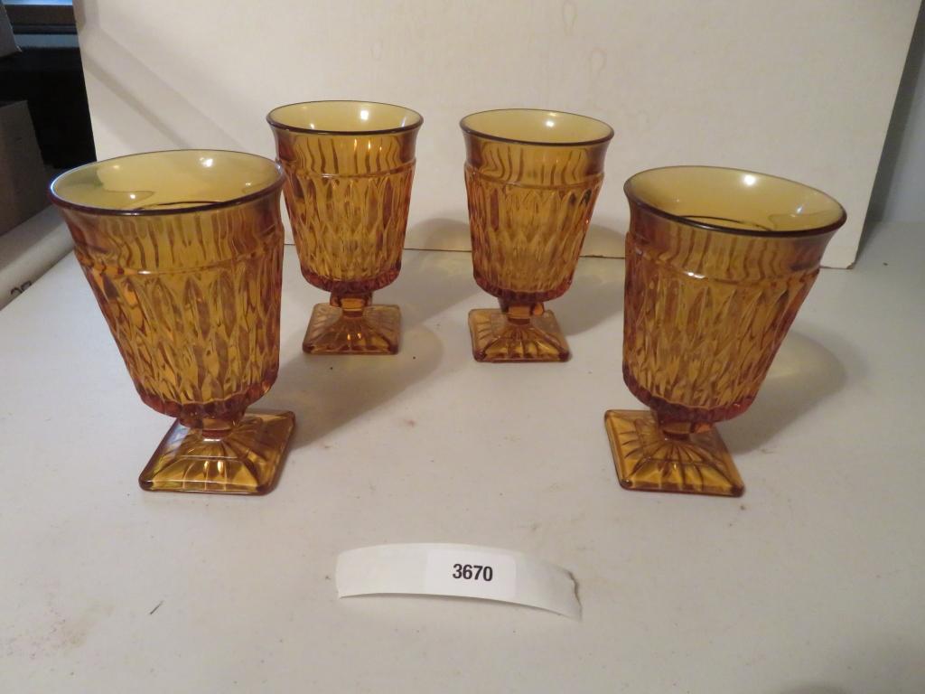 Lot of Vintage Amber Glassware