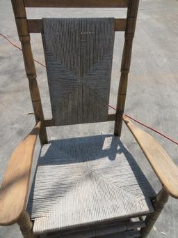 Oak & Wicker Rocking Chair