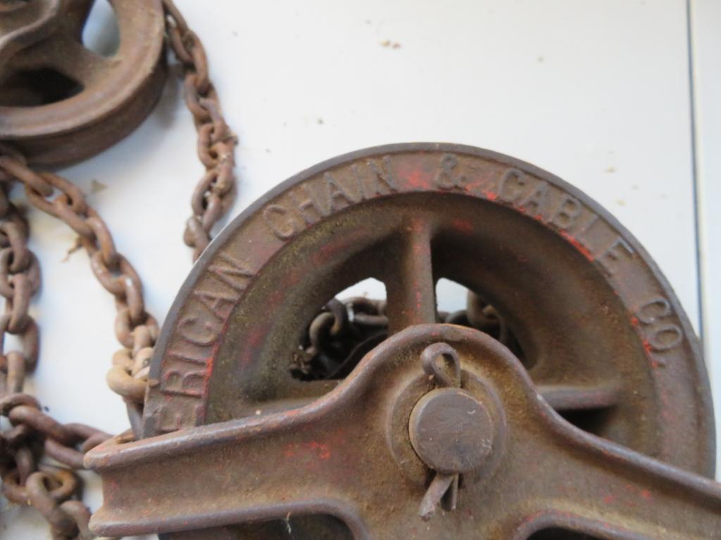 Vintage American Chain & Cable Chain Hoist