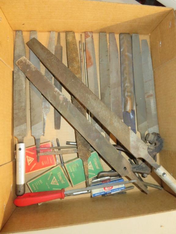 Box lot of Files & Taps