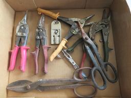 Box lot of cutters and snips