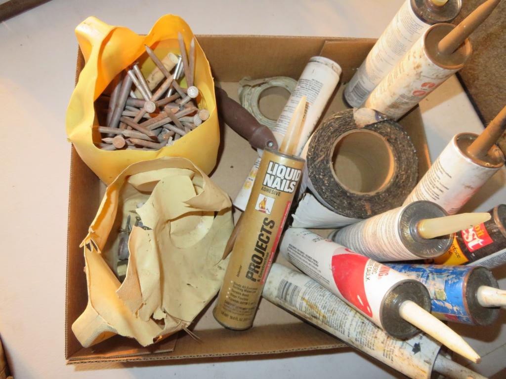 Lot of caulking, nails, etc