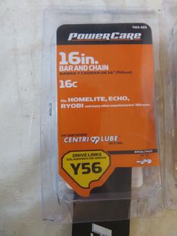 2 Powercare 16 in Chainsaw Bar & Chains