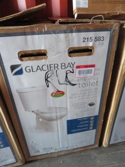 Glacier Bay Dual Flush White Round Toilet