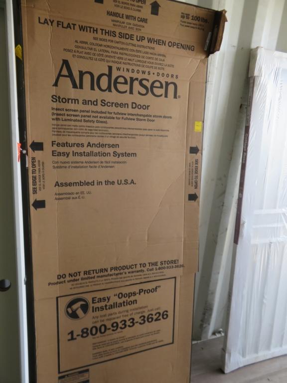 Anderson Self Storing Storm Door 30 x 80 White