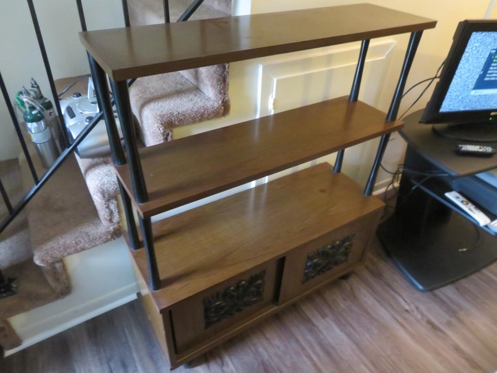 Vintage Display Shelves w/ Double Opening Cabinet
