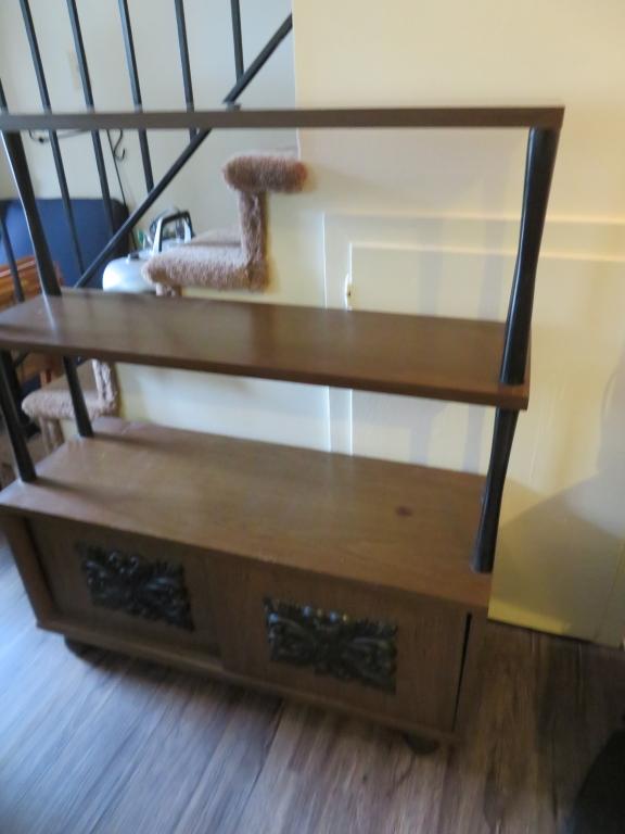 Vintage Display Shelves w/ Double Opening Cabinet
