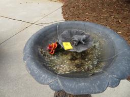 Aluminum Bird Bath w/ Cast Base