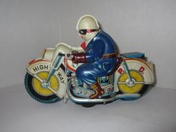 Highway P.D. Tin Litho Motorbike - Beautiful Color in Near Mint Condition
