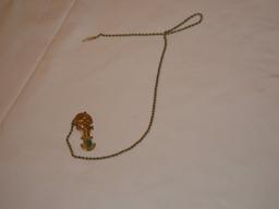 14K Yellow Gold Rope Chain & Pendant