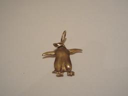 14K Yellow Gold Penguin Pendant