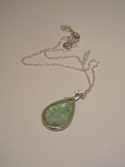 Beautiful Pendant w/ Opal Chips & Chain