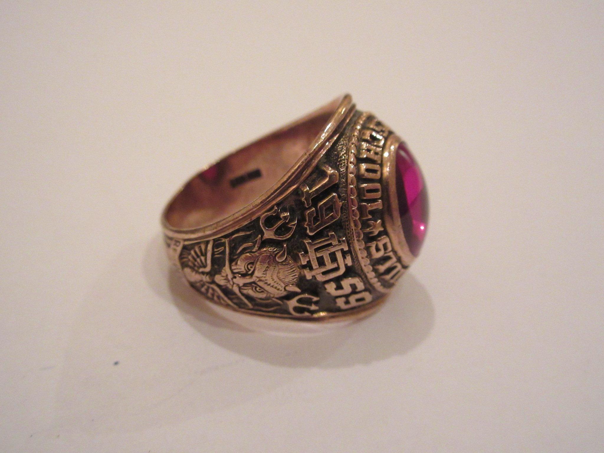 Men's Druid High School 10K Class Ring 1959