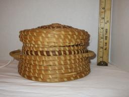 Early Double Handled Gullah Basket w/ Lid