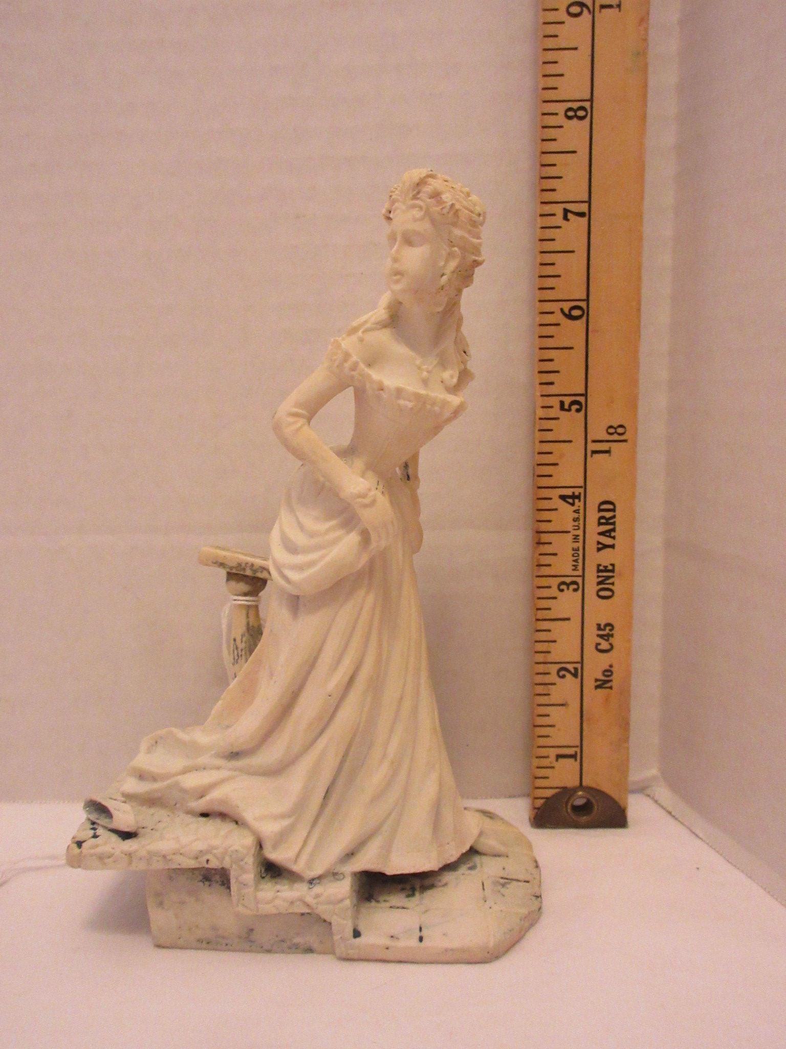 Vintage Parian Ware Figurine of Cinderella leaving the ball - slipper at her foot - 7" Tall