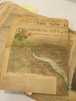 Antique Scrapbook with Newspaper Clippings from 1880's