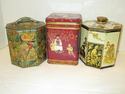 Lot - Vintage Asian Theme Tins