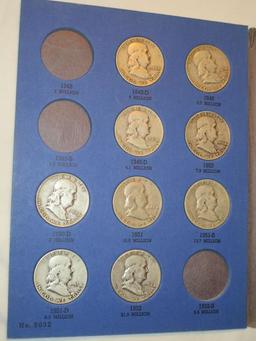 Lot - Silver Franklin 1/2 Dollars In Collector's Book